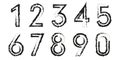 Distressed Numbers and Set of Grunge Numbers Vector Royalty Free Stock Photo