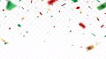 Red and green confetti celebration banner, christmas decoration background Royalty Free Stock Photo