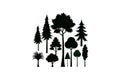 Tree silhouette vector art illustration eps Royalty Free Stock Photo