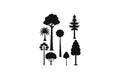 Tree silhouette vector art illustration eps Royalty Free Stock Photo