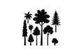 Tree silhouette vector art illustration eps Royalty Free Stock Photo