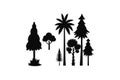 Tree silhouette vector art illustration eps Royalty Free Stock Photo