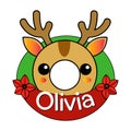 Personalized Olivia Reindeer Decoration, Perfect Gift Royalty Free Stock Photo