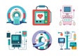 Medical Equipment Doodle Set vector art Royalty Free Stock Photo