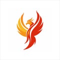 Elegant Phoenix Logo Design Vector Concept on white Royalty Free Stock Photo
