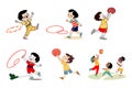 Playing kids vector icon set Royalty Free Stock Photo