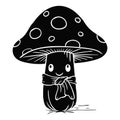 Mushroom Cute Character vector Royalty Free Stock Photo