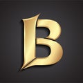 letter b 3d golden stylized smbol Royalty Free Stock Photo