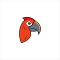 Macaw head vector illustration on white Royalty Free Stock Photo