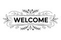 A silhouette vector banner image with the word Welcome Royalty Free Stock Photo