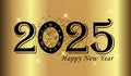 Premium 2025 Happy New Year golden design, luxurious Greeting card template 2025 Royalty Free Stock Photo