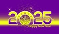 Happy New Year 2025 purple design. creative New Year luxurious Template 2025. Royalty Free Stock Photo
