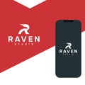 Raven Studio business logo idea concept in vector Royalty Free Stock Photo