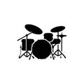 Classic Acoustic Drums Silhouette Vector Design Royalty Free Stock Photo