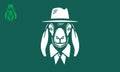 cute goat face wear hat logo Royalty Free Stock Photo