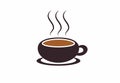 A cup of hot coffee illustration, vector, isolated. Hot drinks icon. Royalty Free Stock Photo