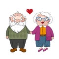 ?ouple in love over 50 years old. Valentines day greeting card, banner, cover, older generations. Royalty Free Stock Photo