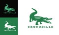 green beast crocodile walking logo Royalty Free Stock Photo