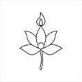 Candle Centered Flower Vector Art Illustration Royalty Free Stock Photo