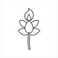 Flower with Glowing Candle Vector illustration Royalty Free Stock Photo