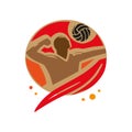 Volly ball logo icon vector . Royalty Free Stock Photo