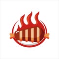 Grilled Barbecue Ribs Vector Illustration for menus Royalty Free Stock Photo