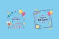 Happy Birthday decoration frame clipart. Royalty Free Stock Photo