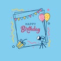 Happy Birthday decoration frame clipart. Royalty Free Stock Photo