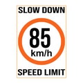 Slow Down Speed limit 85 km-h warning signage vector illustration Royalty Free Stock Photo