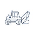 Excavator Line Art illustration Royalty Free Stock Photo