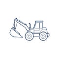 Excavator Line Art illustration Royalty Free Stock Photo