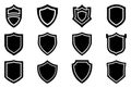 Shield Silhouette Icon Set and Shield Silhouette, Shield icon, Shield, Shield logo, badge, security, protection, safety, Royalty Free Stock Photo