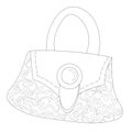 Handbag Line Drawing illustration Royalty Free Stock Photo