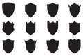 Shield Silhouette Icon Set and Shield Silhouette, Shield, Shield logo, badge, security, protection, safety, security symbol Royalty Free Stock Photo