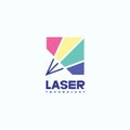 An illustration consisting of a schematic image of a prism through which light passes. Optics and laser technology Royalty Free Stock Photo
