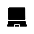 Silhouette icon of a laptop Royalty Free Stock Photo