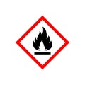 GHS hazard pictogram. Flammable, Hazard warning sign. Flammable icon Royalty Free Stock Photo