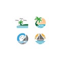 Beach logo icon vevtor . Royalty Free Stock Photo