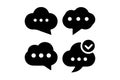 Four black speech bubble icons on a white background. Royalty Free Stock Photo
