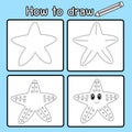 Illustrator of How to draw Starfish Royalty Free Stock Photo
