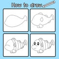 Illustrator of How to draw Clownfish Royalty Free Stock Photo