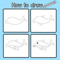 Illustrator of How to draw Dolphins Royalty Free Stock Photo