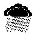 cloud with rain drops isolated icon vector illustration design black and white Royalty Free Stock Photo