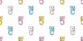 cat seamless pattern calico kitten hello thai sawaddee cartoon doodle pet Royalty Free Stock Photo