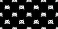 cat seamless pattern calico kitten smile cartoon doodle pet Royalty Free Stock Photo