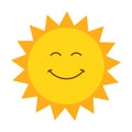 Cute smiling sun icon Royalty Free Stock Photo