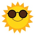 funny sun face icon Royalty Free Stock Photo