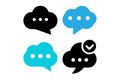 Four stylized speech bubble icons. Royalty Free Stock Photo