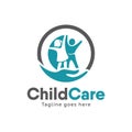 Kids Care logo designs vector. Child Care logo template Royalty Free Stock Photo