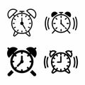 Alarm Clock Icon Set for Time Management Designs Royalty Free Stock Photo